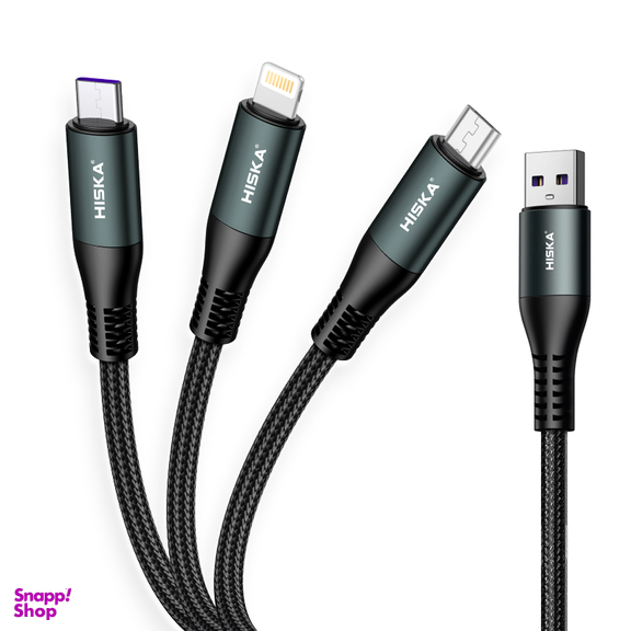 کابل تبدیل USB به لایتنینگ / USB-C / MicroUSB هیسکا مدل LX-13 طول 1.4 متر