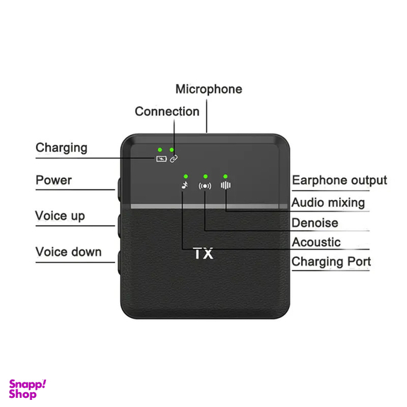 میکروفن یقه ای بی سیم مدل SX8 Dual Lightning