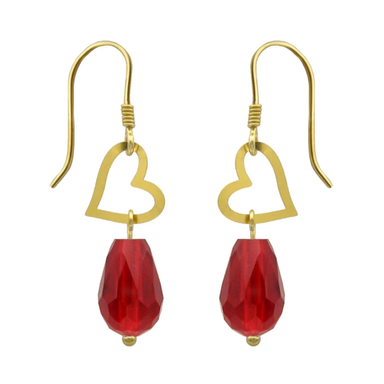 گوشواره طلا 18 عیار زنانه مانچو طرح قلب کد efgs012