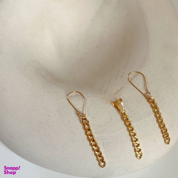 نیم ست طلا 18 عیار زنانه اپال گلد مدل کارتیه زنجیری