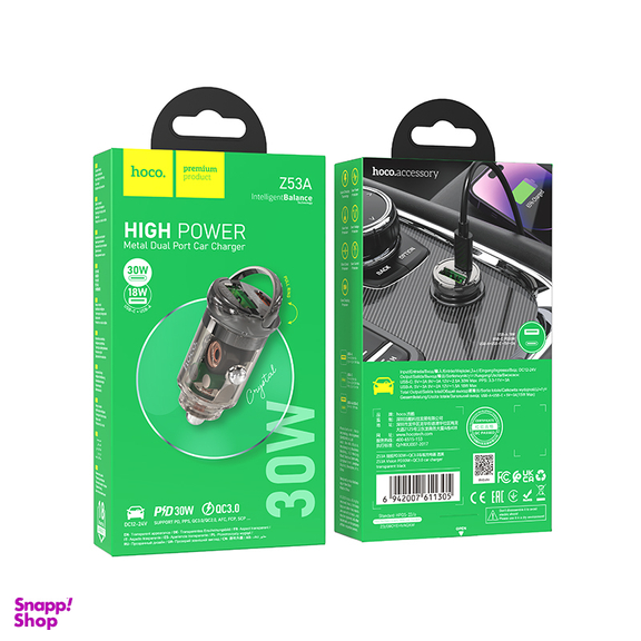 شارژر فندکی 30 وات هوکو مدل Z53A USB