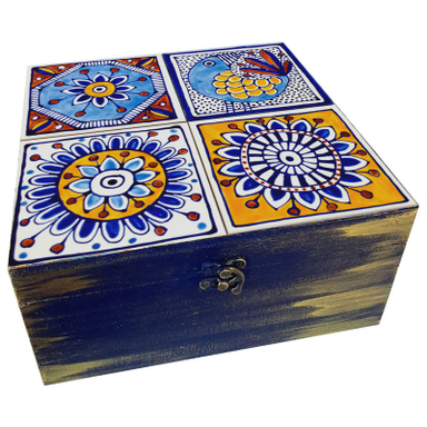 جعبه هدیه مدل سنتی طرح کاشی کد WB107