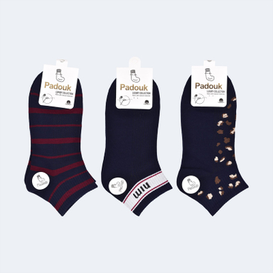 جوراب ساق کوتاه زنانه پادوک مدل سونا کد M5125 مجموعه 3 عددی