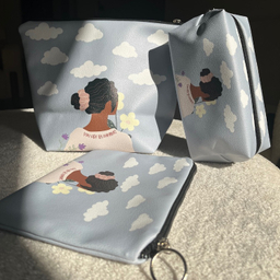 ست ساک ورزشی و کیف آرایشی مدل دختر ابری مجموعه 4 عددی