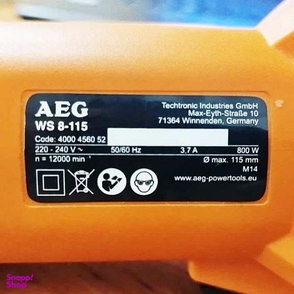 مینی فرز 115 میلی متری 800 وات آ ا گ مدل WS 8-115 به همراه کیف حمل