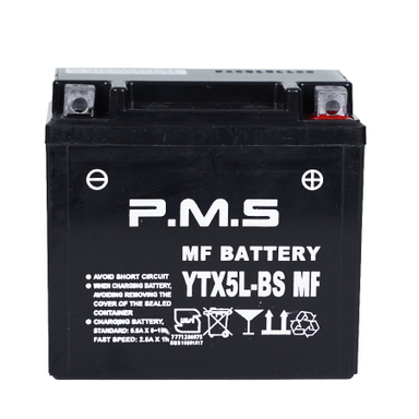 باتری موتورسیکلت پی ام اس مدل 5 آمپر ytx5l-bs mf مناسب کلیک و وگو