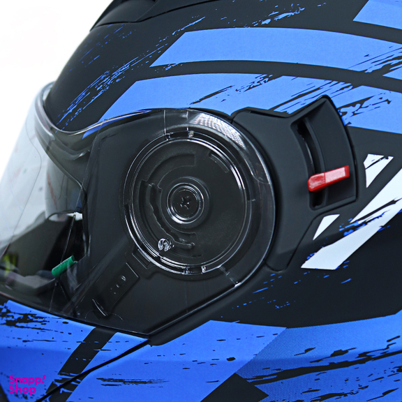 کلاه کاسکت فک متحرک ردلاین مدل 935 طرح مشکی آبی به همراه کاور