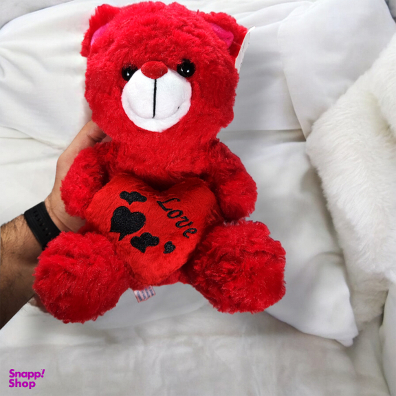 عروسک مدل خرس قلب به دست ارتفاع 27 سانتی متر