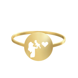 انگشتر طلا 18 عیار زنانه شمیم گلد گالری کد AA32 طرح مادر و کودک