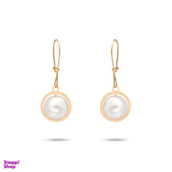 گوشواره طلا 18 عیار زنانه میلی گالری طرح مرواریدی کد MT2158