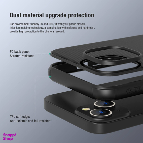 کاور نیلکین مدل Super Frosted Shield Pro مناسب برای گوشی موبایل اپل iPhone 13 / 14