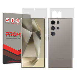 محافظ صفحه نمایش شفاف پرومیت مدل Resistant مناسب گوشی موبایل سامسونگ Galaxy S24 Ultra به همراه محافظ پشت گوشی