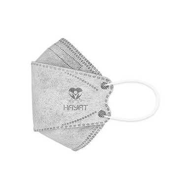 ماسک سه بعدی 5 لایه حیات رنگ طوسی بسته 10 عددی