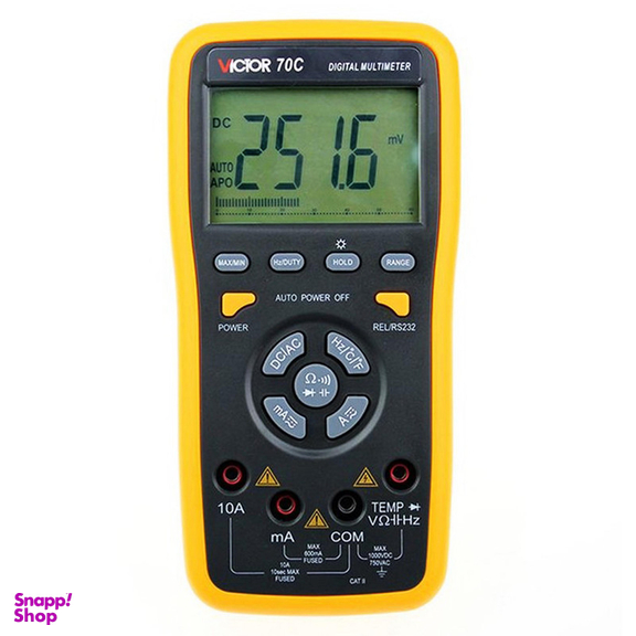 مولتی متر دیجیتال اتورنج کلید فشاری AC DC ویکتور مدل VC70C