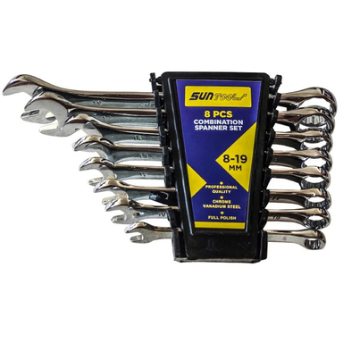 آچار یکسر تخت و یکسر رینگی سان تولز مدل AJ-PELEKANI-08 مجموعه 8 عددی