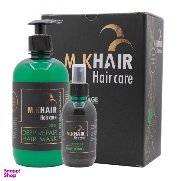ماسک مو مروان خیر مدل کافئین حجم 500 میلی لیتر به همراه تونیک تقویت کننده حجم 150 میلی لیتر