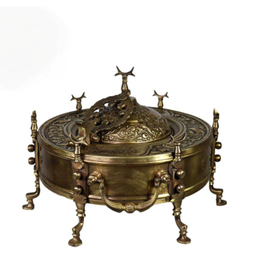 منقل برنجی مدل قلم کاری جای قوری دار کد M177