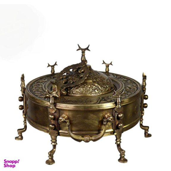 منقل برنجی مدل قلم کاری جای قوری دار کد M177