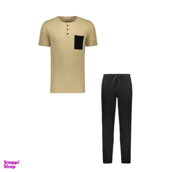 ست تیشرت و شلوار مردانه مادر مدل سیوان کد AM-MA-Sivan-P رنگ کرم