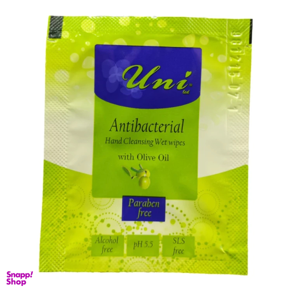 دستمال مرطوب ضدعفونی کننده یونی لد مدل روغن زیتون آنتی باکتریال بسته 40 عددی