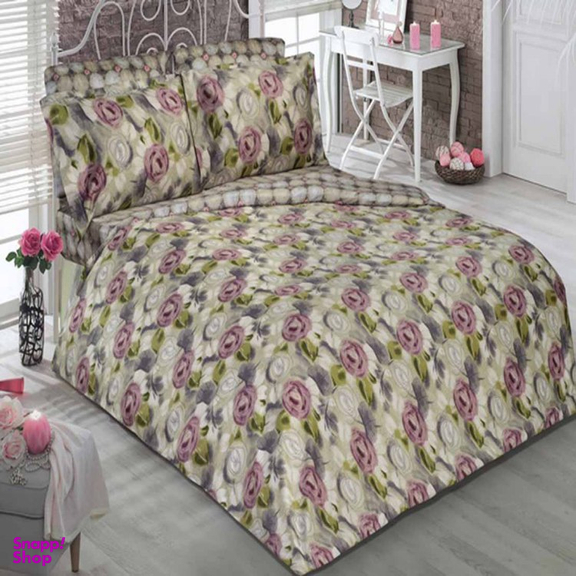 ست سه تکه لحاف یک نفره ساتن نخ رزین تاژ ملرز مدل Juanna