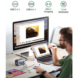 شارژر رومیزی 100 وات و چندراهی برق یوگرین مدل DigiNest Pro