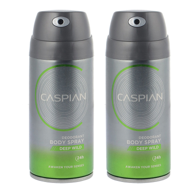 اسپری بدن مردانه کاسپین مدل DEEP WILD حجم 150 میلی لیتر مجموعه 2 عددی