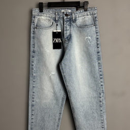 شلوار جین مردانه طرح Zara کد 1944 رنگ آبی یخی