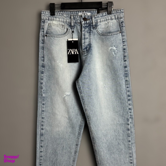 شلوار جین مردانه طرح Zara کد 1944 رنگ آبی یخی