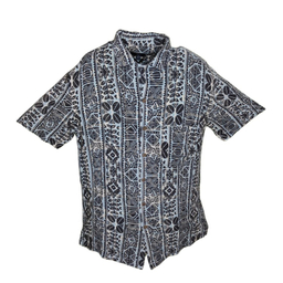 پیراهن مردانه مدل هاوایی رنگ آبی طوسی