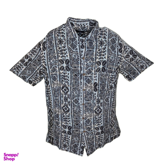 پیراهن مردانه مدل هاوایی رنگ آبی طوسی