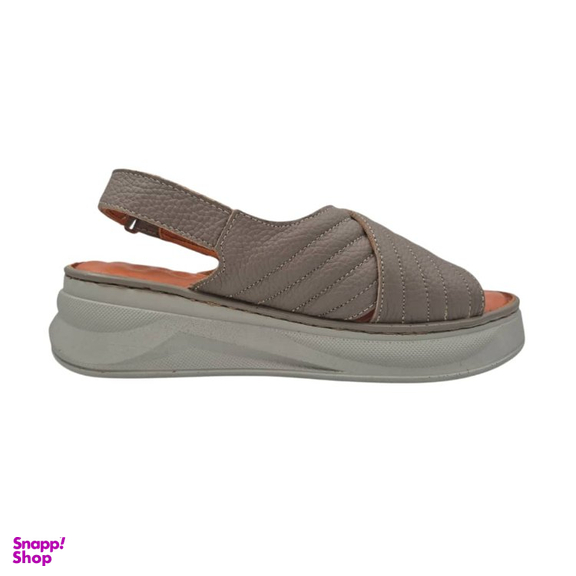 صندل طبی زنانه چرم ریباری مدل R70 رنگ ویزون