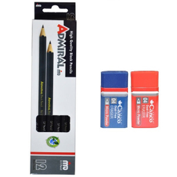 مداد ادمیرال بسته 12 عددی به همراه 2 عدد پاک کن کنکو