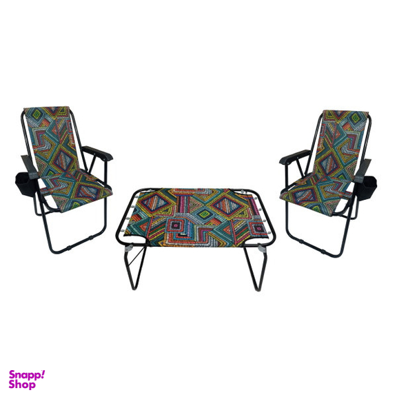 میز و صندلی تاشو سفری مدل سرخ پوستی بسته 3 عددی