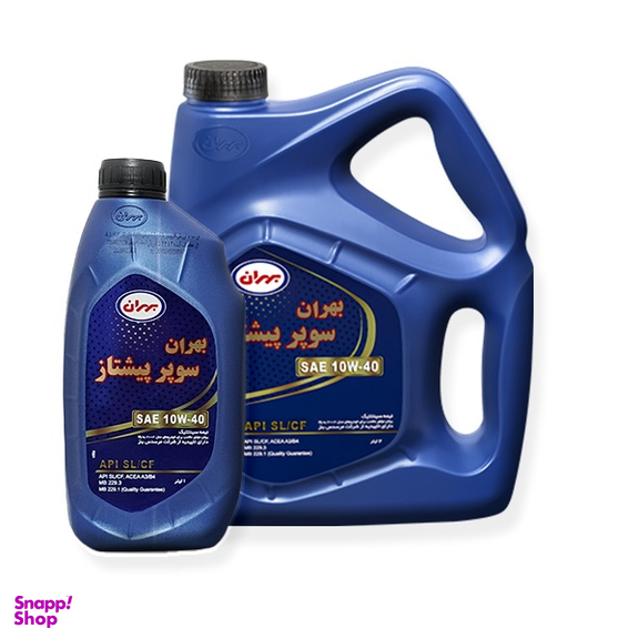 روغن موتور بهران مدل سوپر پیشتاز 10w40 مجموعه 2 عددی حجم 5 لیتر