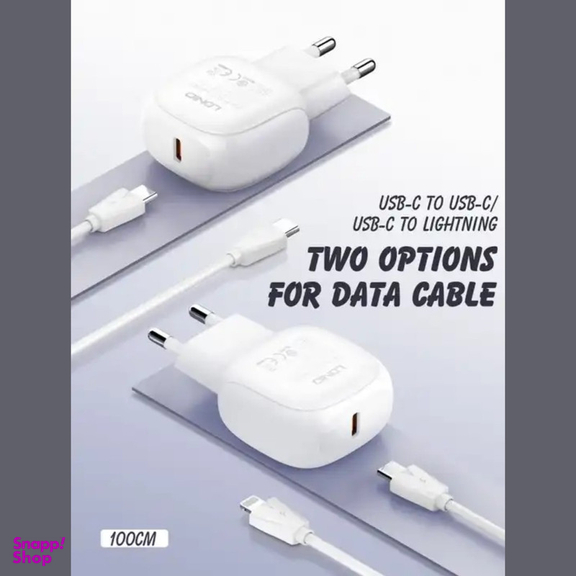 آداپتور شارژر 27 وات الدینیو مدل A1206C به همراه کابل تبدیل USB-C