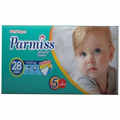 پوشک کودک پرمیس سایز 5 مناسب 15 تا 25 کیلوگرم بسته 28 عددی