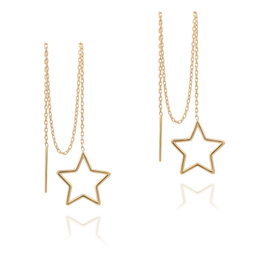 گوشواره طلا 18 عیار زنانه داریم طرح ستاره کوچک مدل بخیه