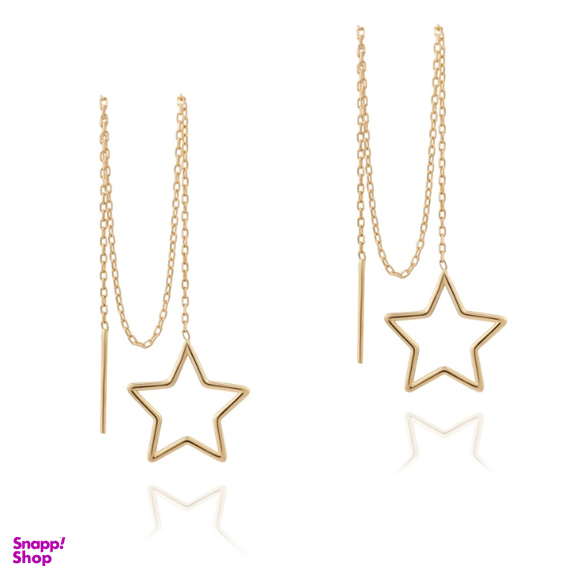 گوشواره طلا 18 عیار زنانه داریم طرح ستاره کوچک مدل بخیه