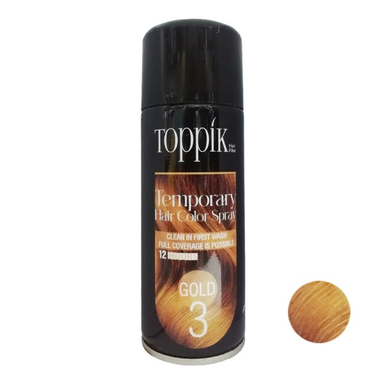 اسپری رنگ مو تاپیک هیر فیلر مدل Temporary حجم 150 میلی لیتر رنگ طلایی
