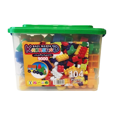 لگو 104 تکه رنگ بازی سازه خرسند مدل 9000
