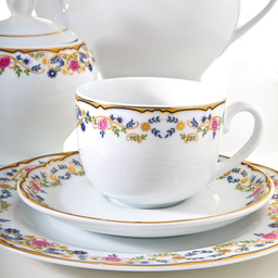 سرویس چای خوری 17 پارچه چینی زرین ایران مدل ایتالیا اف گلستان درجه عالی