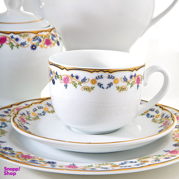 سرویس چای خوری 17 پارچه چینی زرین ایران مدل ایتالیا اف گلستان درجه عالی