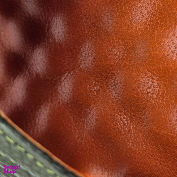 صندل طبی زنانه چرم ریباری مدل R70 رنگ سبز شیری