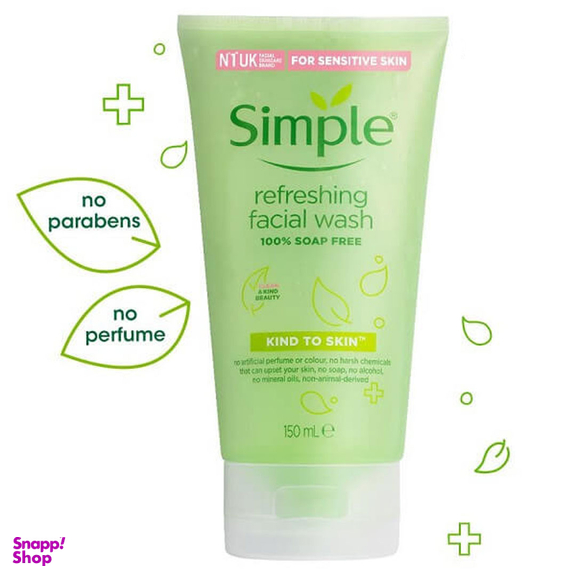 ژل شستشوی سیمپل مدل Refreshing مناسب پوست خشک و حساس حجم 150 میلی لیتر