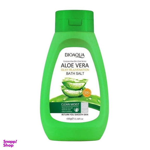 اسکراب بایوآکوا مدل Aloe Vera Silky Rejuvenation Bath Salt وزن 430 گرم