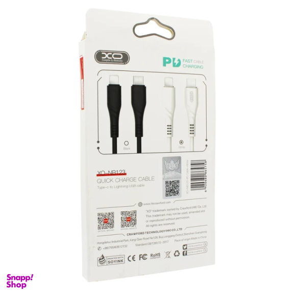 کابل دیتا Type-C به Lightning ایکس او مدل NB123 طول 1 متر