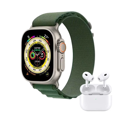 ست ساعت هوشمند و ایرفون بلوتوثی مدل WS-80 Ultra 2 سایز 49 میلی متر