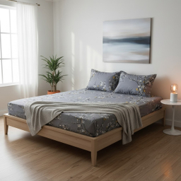 سرویس ملحفه کوکو جم مدل کشدار طرح شکوفه کد ni06051 180 دو نفره 3 تکه