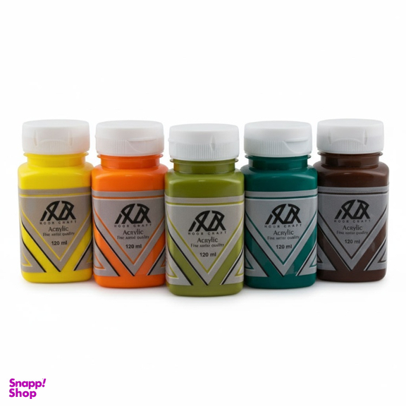 رنگ اکریلیک هور کد 02 حجم 120 میلی لیتر مجموعه 5 عددی